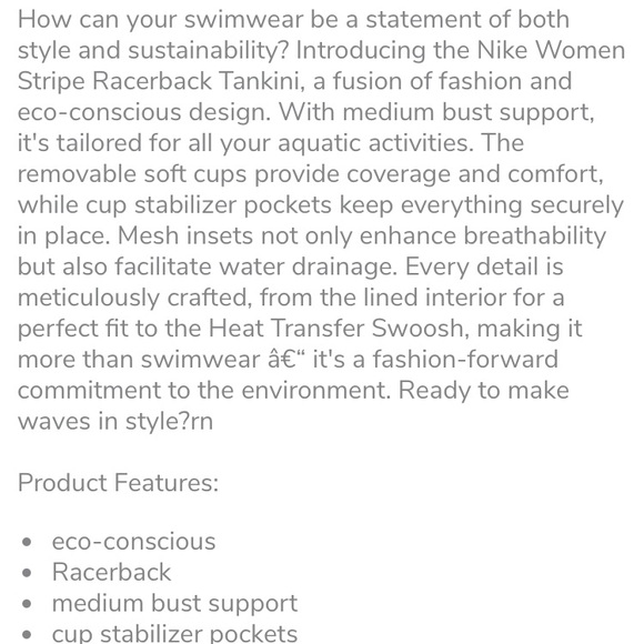 Nike Racerback tankini swim top - Picture 4 of 9